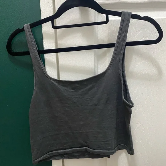 Aerie Charcoal Crop Top - Picture 3 of 3